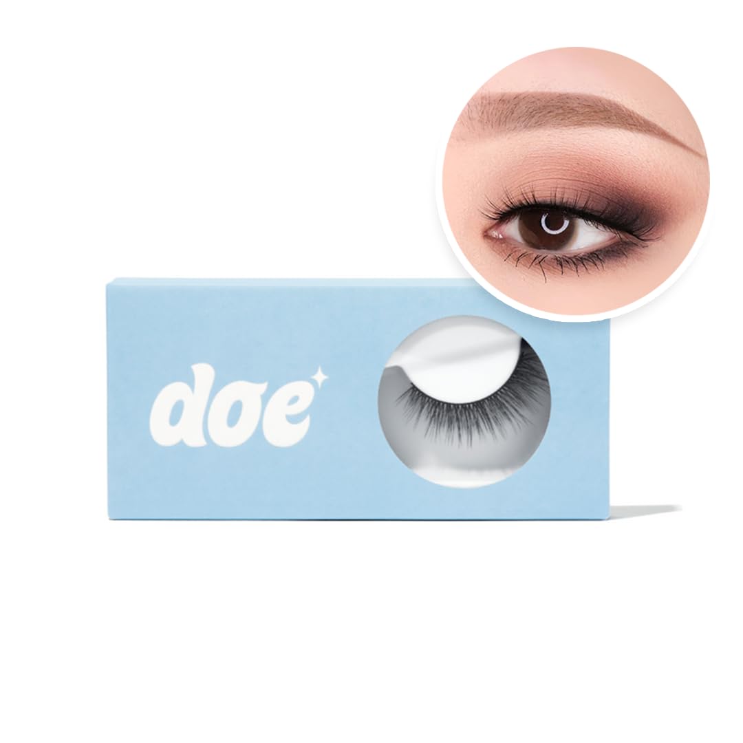 Cloud 9 - Reusable 15 Wears, Natural Looking Vegan False Lashes, Handmade from Korean Silk. Lightweight Cruelty Free Eyelash for Everyday Look - 1 Pair