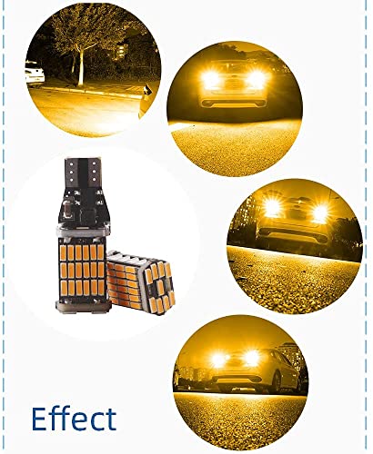 Image of Automaze T15 W6W 912 921, LED Car Truck Backup Reverse Lights, 4014 Chipset 45 SMD (Amber /Yellow)