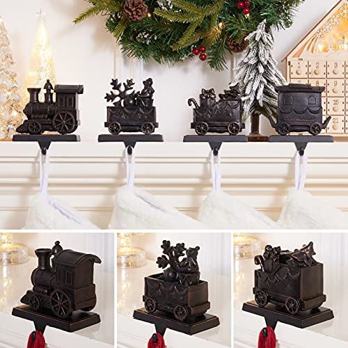 WBHome-Christmas-Stocking-Holder-Set-Train-Patterns-Anti-Skid-Hanger-for-Fireplace-Mantel-Holiday-Decorations-Set-of-4 WBHome Christmas Stocking Holder Set Train Patterns Anti Skid Hanger for Fireplace Mantel Holiday Decorations Set of 4