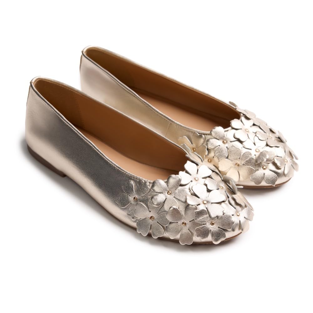 GIOSEPPO Townsend Women's Mary Jane Flat Shoes, Platinum, 37 EU