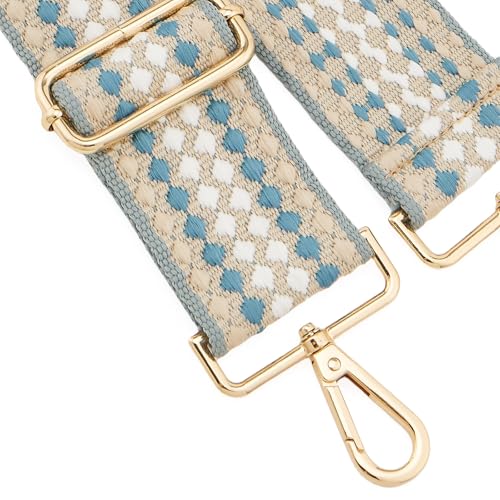 Image of Wide Shoulder Strap Adjustable Replacement Belt Guitar Style Crossbody Bag Handbag Strap Multicolor Canvas Straps(Wide:2in)(Color35)
