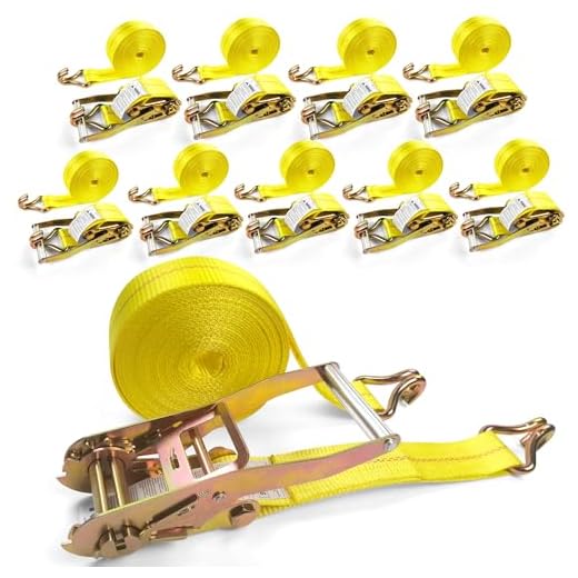 KJE 10 Pack Heavy Duty Ratchet Straps