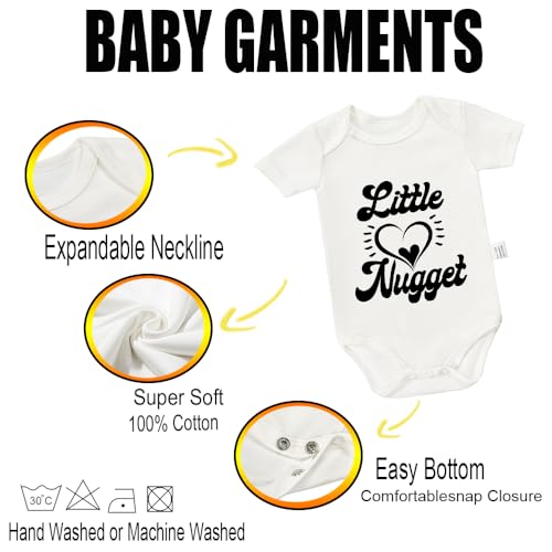 Little Nugget Bodysuit, Infant Newborn Cotton Love Romper Short Sleeve Jumpsuit Outfits 0-24 Months3