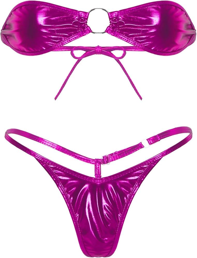 m.a.1 Women's Shiny Faix Leather Bikini Set-picture-26