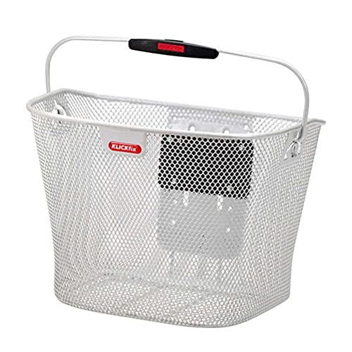 KLICKfix Farradtasche Uni Korb, Feinma. Weiß Lenkerkorb, 25 x 36 x 26 cm