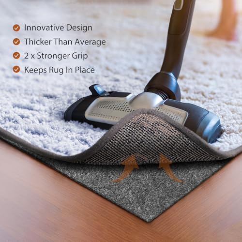 Comfypad - Felt Rug Pad, 4 x 6 Ft Rubber Non-Slip Rug Pad Gripper, Keep Rugs Secure and in Place, Extra Strong Under Carpet Mat Cushion - for All Floors - Thumbnail 5