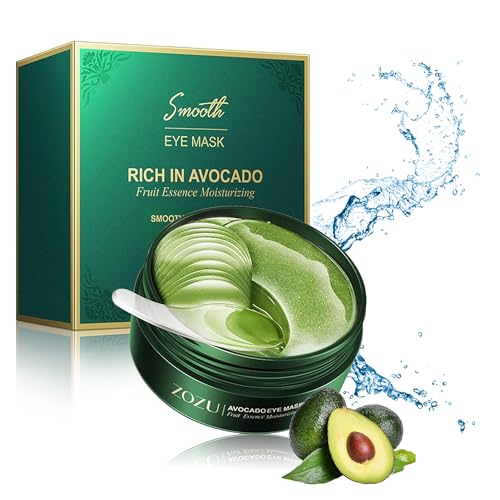 Aero Zen Avocado Eye Patches 60 Pcs Under Eye Mask for Dark Circles Puffiness and Dryness Hydrating Nourishing Anti-Aging Under Eye Treatment