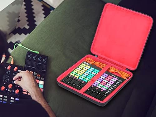 co2CREA Dur Étui de Voyage Rigide Housse Cas coque pour AKAI Professional APC Mini MK2 Contrôleur 64 Pads RGB(boîte Seule,Case Only) (Rouge) – vue 9