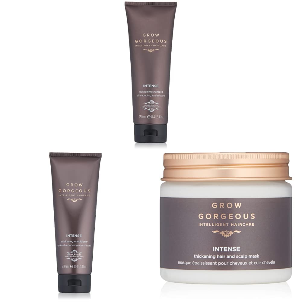 Intensiv Verdickende Haar Shampoo, Conditioner & Scalp Mask Set (250ml+250ml+200ml) - Thickening, Nourishing for Thin Hair