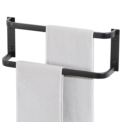 Alise Double Towel Bar, 24" Double Towel Racks for Bathroom, Matte Black