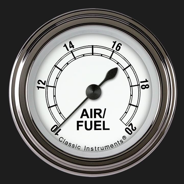 Classic Instruments CW194SLF Classic White 2-1/8"" Air/Fuel Ratio Gauge