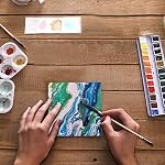 Tosnail 36 Pack 4" x 4" White Square Artist Painting Canvas Panels, Cotton, Various Paint Types
