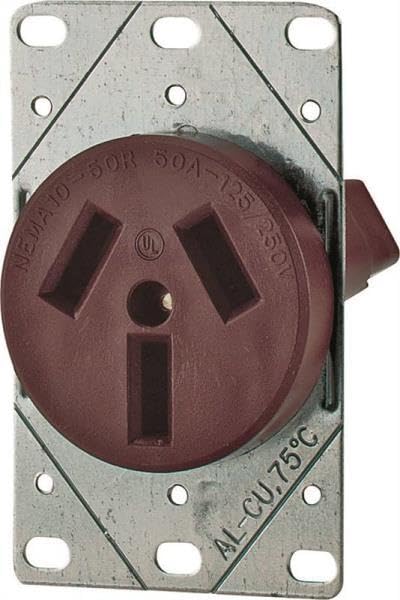 Replacement for Cooper Ah32Bk-F 125/250 Volt 50 Amp 3 Pole 3 Wire Receptacle 6174635