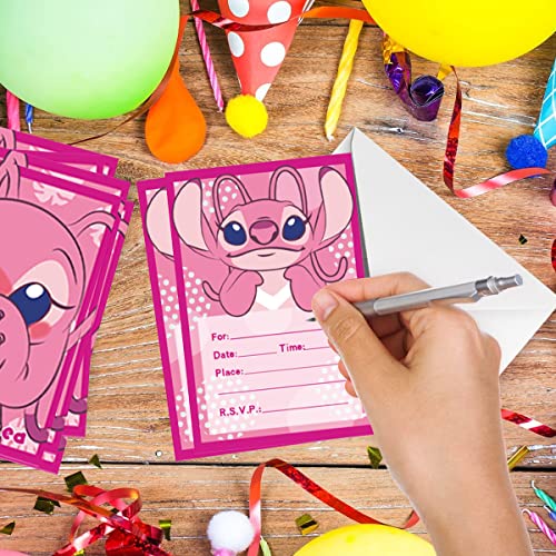 Stitch Carte Dinvitation - simyron 12 pcs Angel D'invitation Amusantes pour Enfants dans Un Set pour Fêtes Stitch D… - Image 8