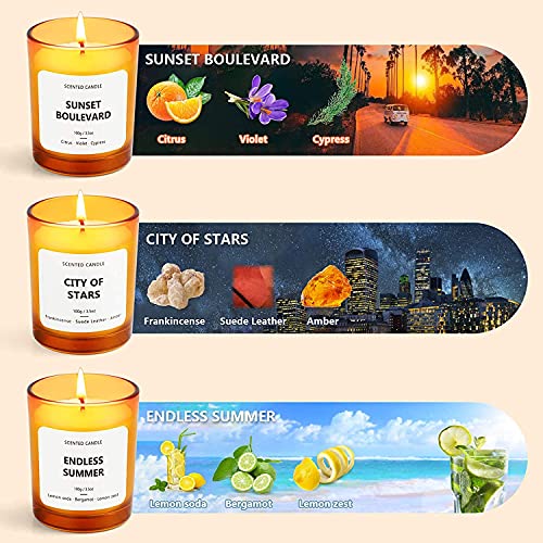 Scented Candles Set, Aromatherapy Candles For Home,Soy Wax Candles, Bathtub Candles Set, Candles Set City Of Stars, Endless Summer, Sunset Boulevard Soy Wax Candle, Mothers Day Gifts #TOP3