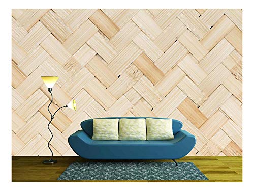 wall26 - Weave Bamboo - Removable Wall Mural | Self-Adhesive Large Wallpaper - 66x96 inches