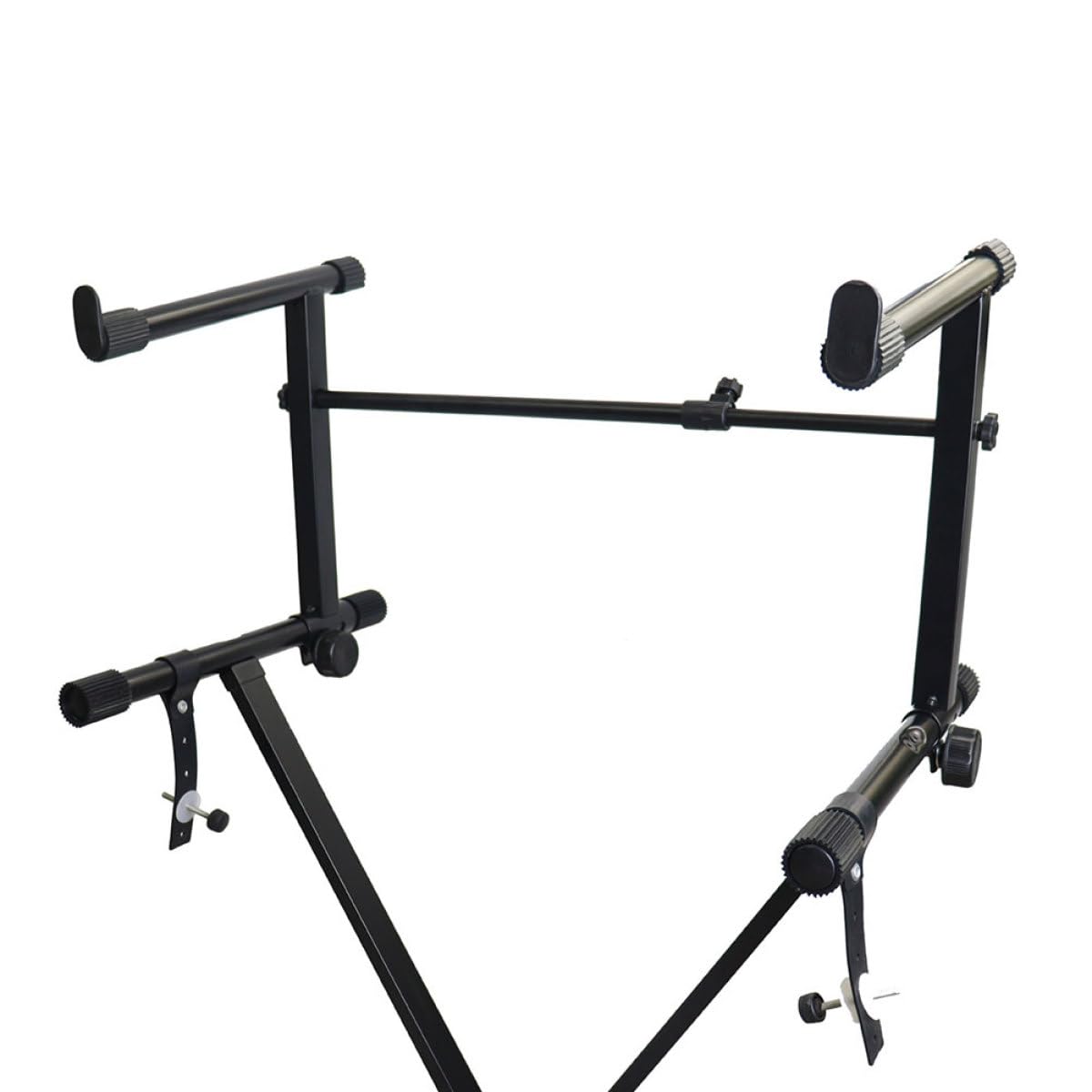 Homoyoyo Support de Clavier Réglable en Fer Noir, Extension Double Tube pour Piano Électronique, Adaptateur Stable et Portable pour Musiciens Accessoire D'instrument de Musique