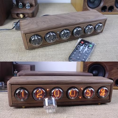 Reloj de tubo Nixie vintage de 6 bits con interfaz tipo C y fecha 8