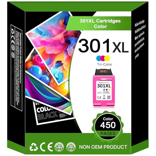 Cartuchos de Impresora 301XL, 301 Color XL Recambio para HP 301 Cartuchos de Impresora Color Compatible para HP DeskJet 2540 2050 2510 1510 3050,para Envy 4500 4504 5320 5530,para OfficeJet 4630 2620