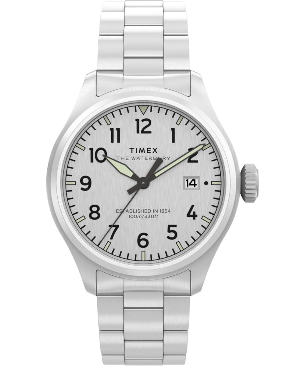 Timex Men's Waterbury Ace 41 mm Quartz Watch - Stainless Steel Bracelet with Silver-Tone Dial TW2Y18800