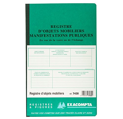 EXACOMPTA Piqûre 32x19 5cm Registre d'identification des vendeurs en vue d'une manifestation publique Couleurs assorties - vue 5