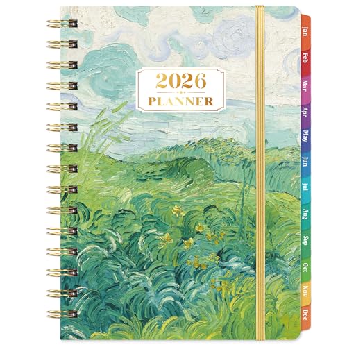 2026 Planner - 2026 Planner Weekly and Monthly, Jan. 2026 - Dec. 2026, 6.4' x 8.5' Calendar 2026 with Monthly Tabs, Premium Paper, Strong Twin-wire, Green