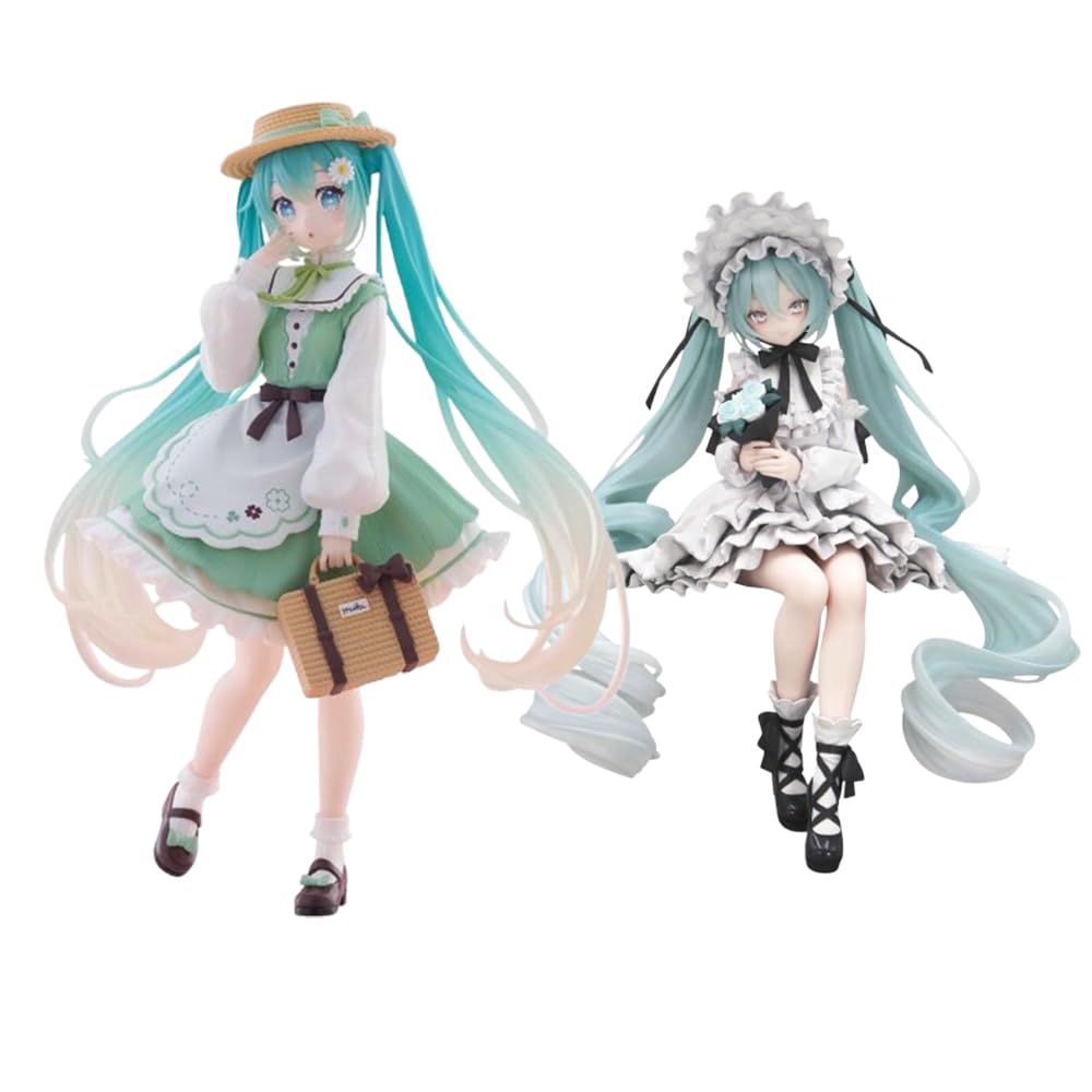 Zhongkaihua 2 statuette Miku in vestito, modello di statua in PVC, Miku, statuetta decorativa, 14/18 cm, regalo per gli appassionati di anime