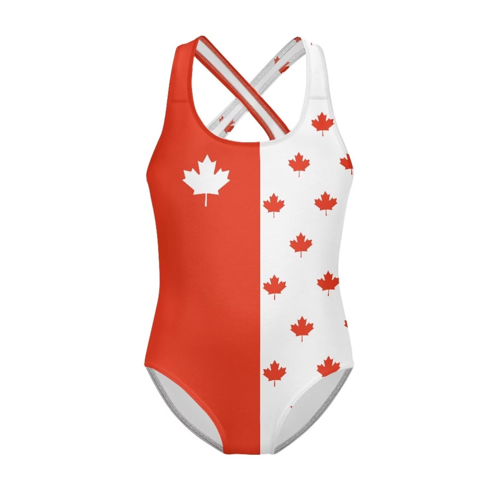 Xpyiqun Swimsuit for Girls One Piece Bathing Suits Size 5-14 Sleeveless Swimwear Cross Shoulder Strap Swimming Wear