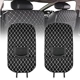 DTZHANGZE 2 Stück Auto Rücksitzschoner für Xpeng Xiao Peng G6 P5 P7 G9 X9 G3 P7i 2023 2024, Wasserdicht PU Leder Trittschutz Organizer Rückenlehnenschutz Autositz Schutzmatte Zubehör,Black