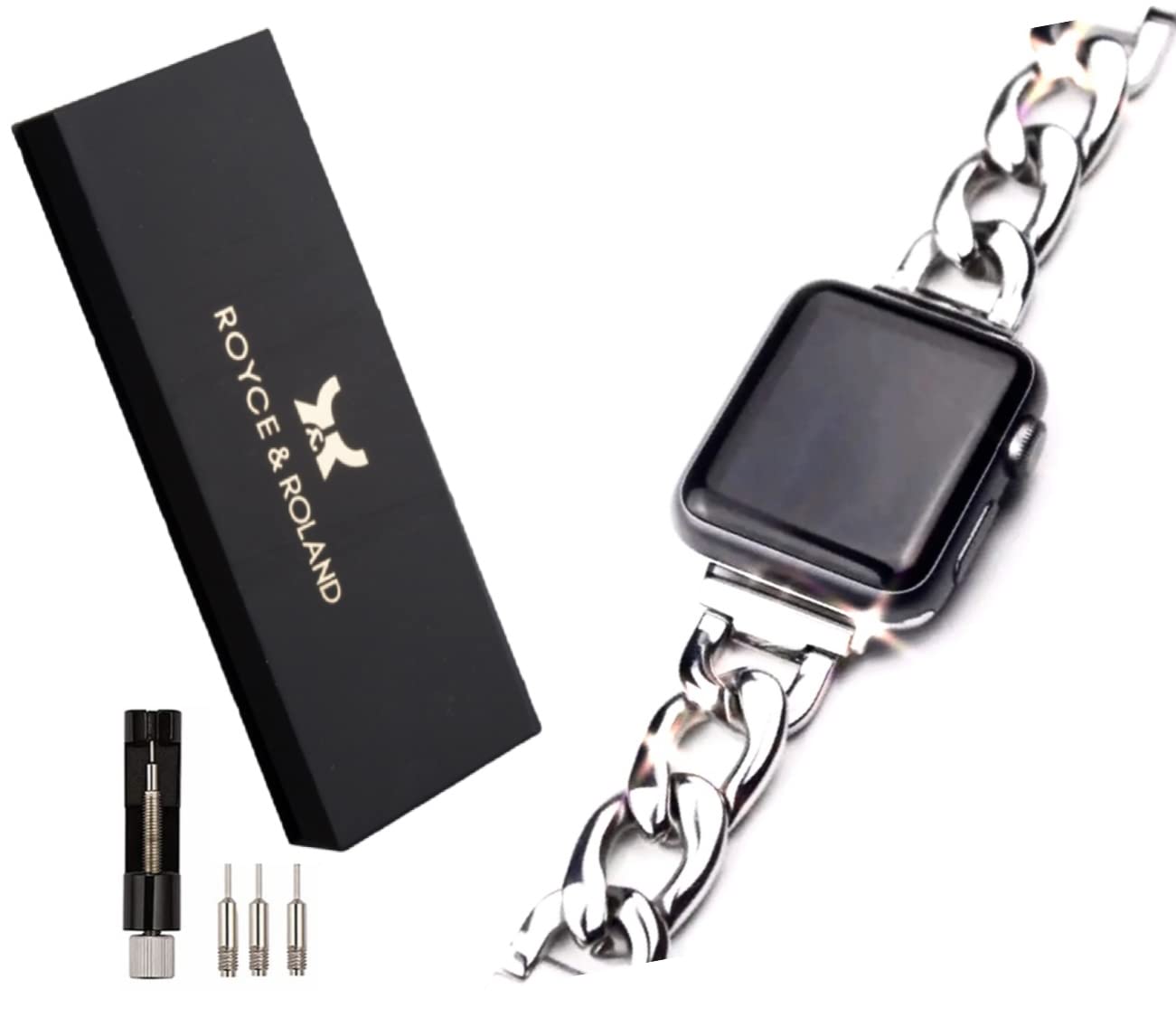 Amazon.co.jp: Royce&Roland Apple watch 高級 チェーンバンド コマ 