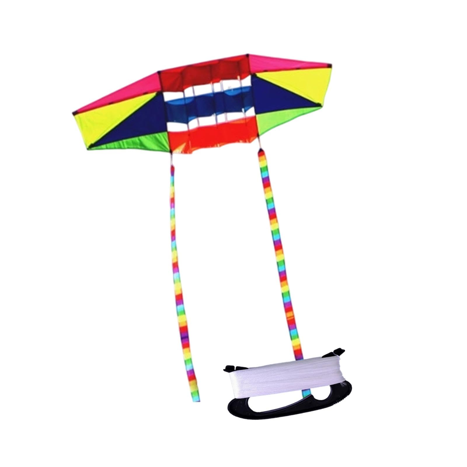 Cometa de Playa para Niños y Adultos, 205 cm x 80 cm (80.7" x 31.5"), Incluye Línea de 100m y Cola Larga, Fácil de Volar