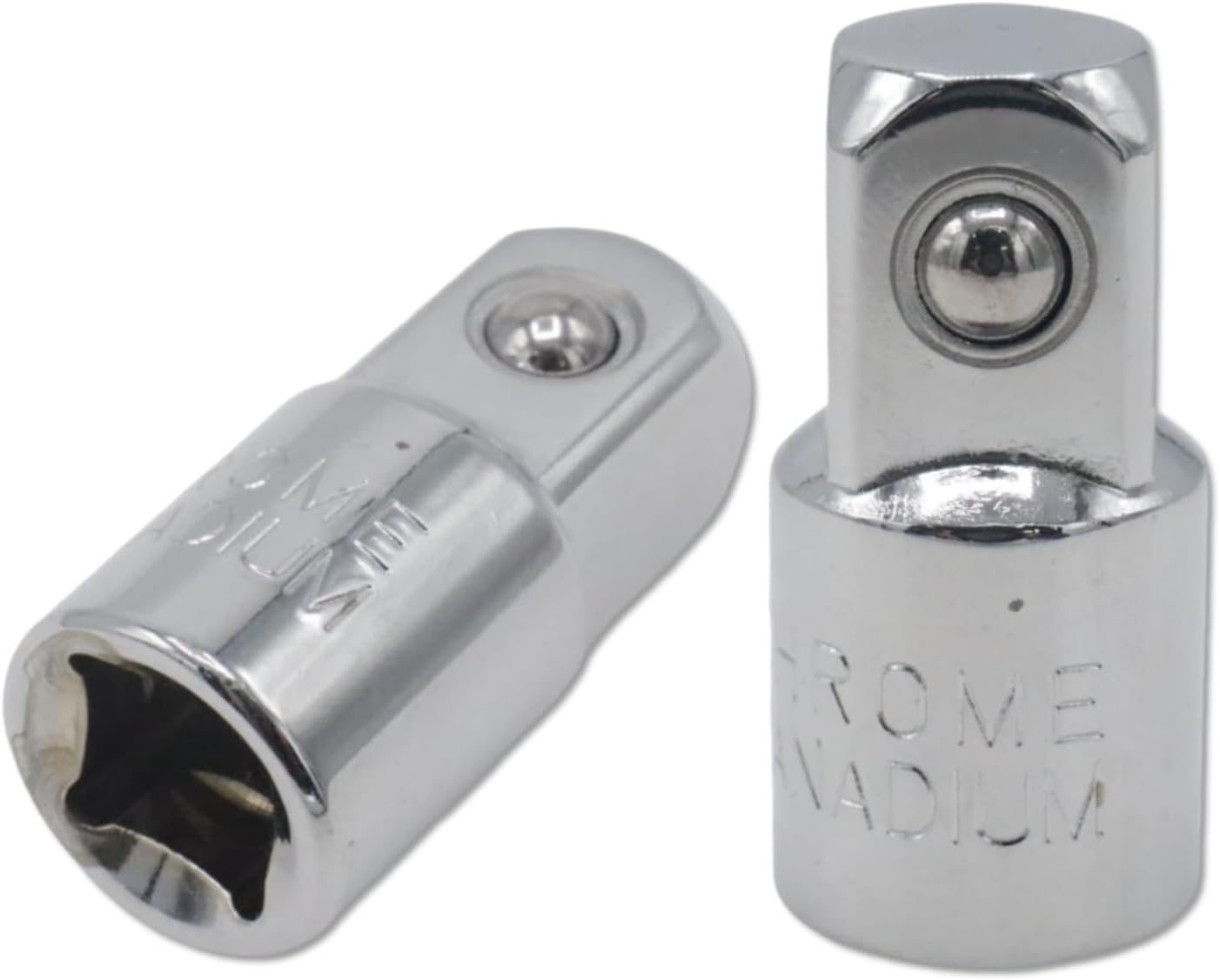 2Pcs 1/2" to 3/8" Socket Adapter, Chrome Vanadium Steel Reducer for Impact Wrench & Automotive Tools (Full Polished)
