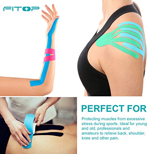 FITOP 4 Rotoli di Nastro Kinesiologico in Cotone