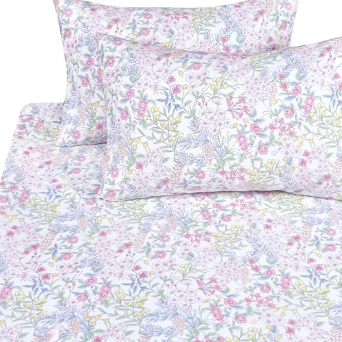 Image of Scientific Sleep Vine Flower Plants Leaves Wild Fruit Bird Vintage Floral 100% Cotton Bed Sheet Set Kids Girls Teen, Flat Sheet & Fitted Sheet & Pillowcase Bedding Set (Botanic Garden, Full)
