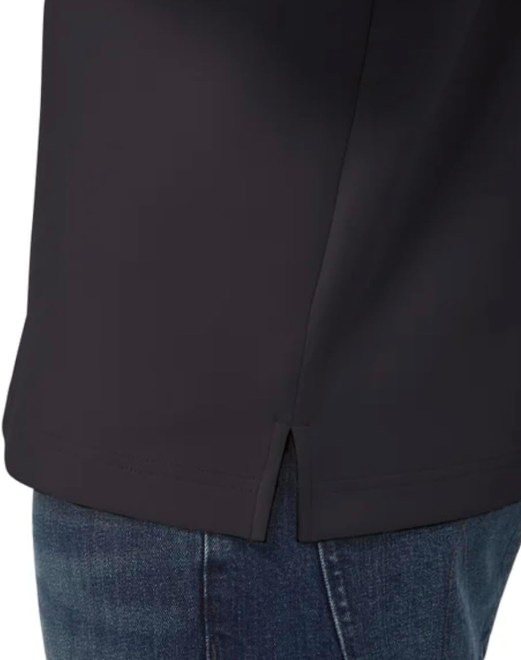 KIRKLAND Signature Men's UPF 50+ Stretch 1/2 Zip Pullover (US, Alpha, Small, Regular, Regular, Black) - Image 4