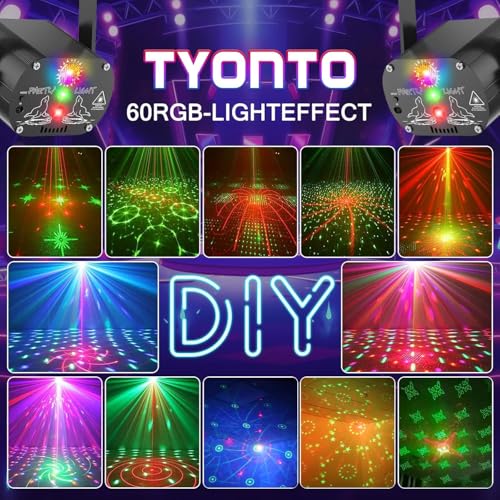 Boule disco 60 effets et stroboscope RGBW avec télécommande pour fête