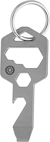 Miniatura 1 de CLOSS - Llavero multiherramienta de titanio 8 en 1, abridor de botellas, destornillador y llave (plateado)