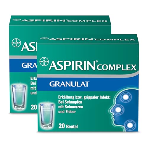 Aspirin Complex Granulat | gegen Erkältung und grippale Infekte | 3-fach Wirkung bei Schnupfen Fieber und Schmerzen | Nr. 1 Erkältungsmarke | 20 Stück (2er Pack)