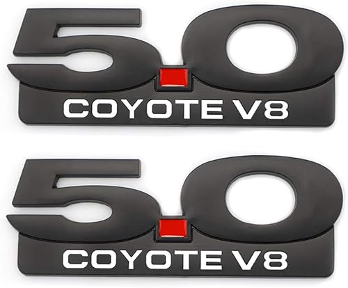 Miniatura 1 de 2 calcomanías de repuesto para emblema de Coyote V8 5.0 para F150 Fx4 Mustang GT Metal Fender Trunk Badge Placa de identificación decorativa (negro)