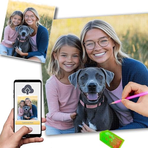 Broderie diamant kit complet sans pixels pour réussir votre photo personnalisée