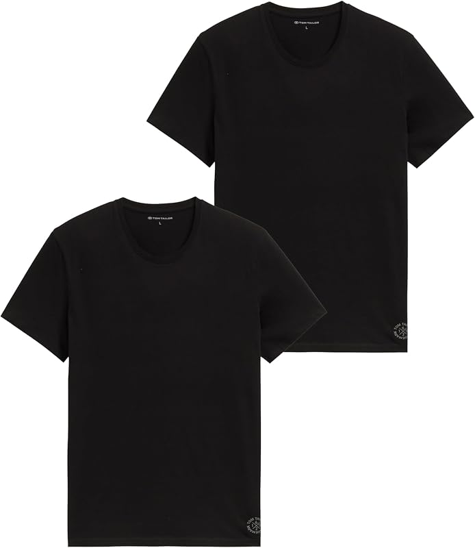 Tom Tailor Herren Doppelpack Crewneck T-Shirt