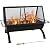 Sunnydaze 36-Inch Northland Steel Outdoor Fire Pit with Grill and Spark Screen - Vinyl Protective Cover - Black Finish