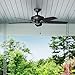 Hunter 52 inch Outdoor or Indoor Ceiling Fan No Light with Pull Chain - Black Ceiling Fan without Light, Standard Mount, 5 Blades, For Patio, Porch, Living Room - Builder Elite 53294, Matte Black