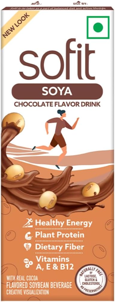 SOYA Drink Chocolate Flavored,180Ml-Pack of 6 (6 X 180Ml)|Vegan Drink|Enriched with Goodness of/Source of Plant Protein,Dietary Fibers,Vitamins & Calcium|Naturally Lactose Free