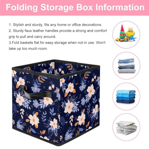 Boîte de rangement pliable et robuste avec poignées en cuir chic