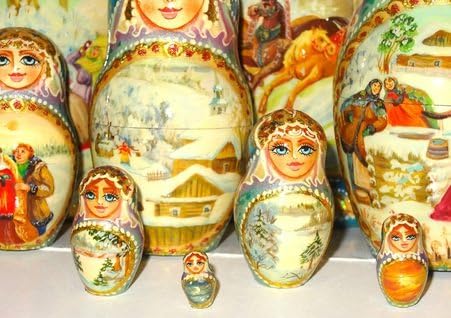 Winter Activities in Russia Nesting Doll