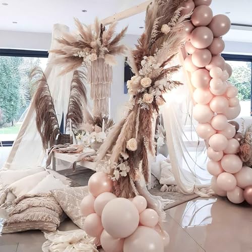Image of PartyWoo Beige Balloons 140pcs Different Sizes of 18 12 10 5 Inch Boho Cream Ivory Neutral Balloon Arch Kit Garland for Wedding Bridal Graduation Baby Shower Birthday Party Decorations White-F60