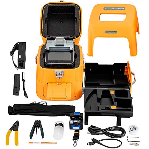 Mophorn AI-7 Fiber Fusion Splicer with 8 Seconds Splicing Time Melting 18 Seconds Heating Fusion Splicer Machine Optical Fiber Cleaver Kit for Optical Fiber & Cable Projects