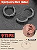 Men‘s Earrings Hoop Black Huggies Norse Viking Hoop Earring 12mm Small Stainless Steel Huggie Earrings for Sensitive Ears #4