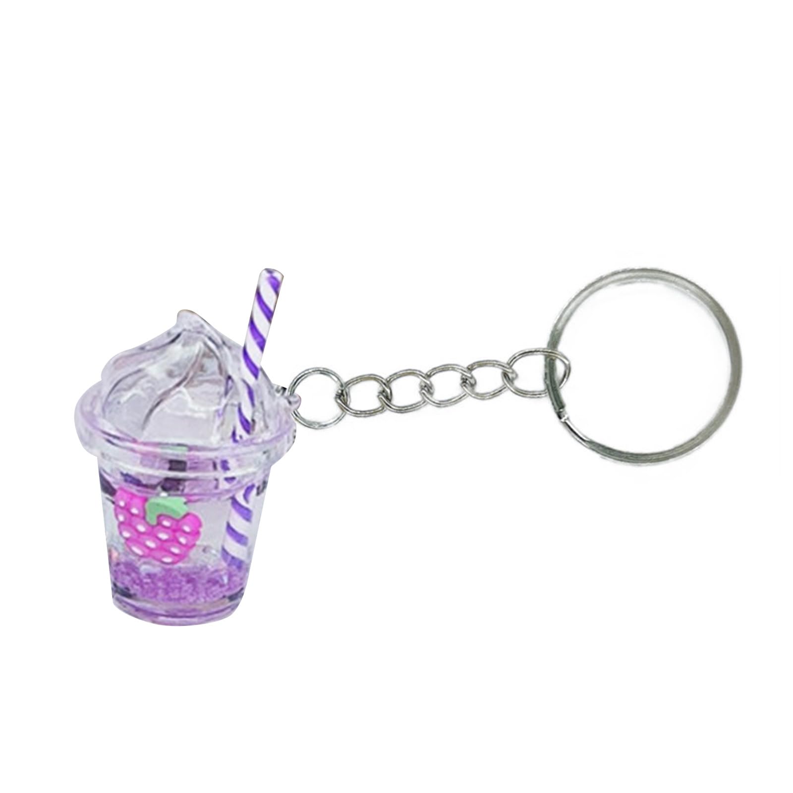 LUOFANG Cute Bubble Tea Keychain Charms Car Backpack Keyring Bag Pendant Couple Gift Mini Cup Pendants with Keychain Rings